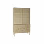DKD Home Decor Vitrina Rejilla Natural en Paulownia y MDF