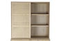 DKD Home Decor Vitrina Scandi Natural 196 x 120 cm Madera Paulownia y MDF con 3 Cajones y 4 Puertas