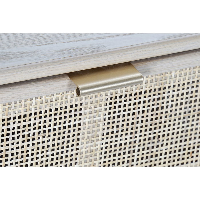 DKD Home Decor Mueble TV Rejilla Natural Paulownia y MDF 120x42x60