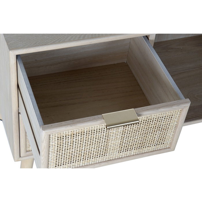 DKD Home Decor Mueble TV Rejilla Natural Paulownia y MDF 120x42x60