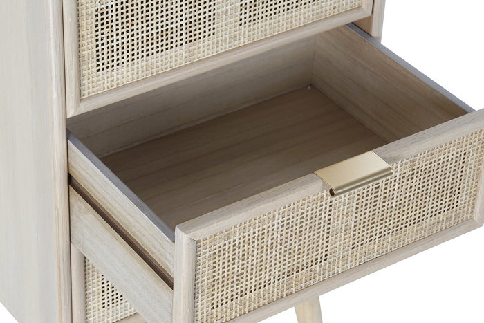 DKD Home Decor Cajonera Scandi Natural Dorado 5 Cajones 100.5 x 42 x 36.5 cm Paulownia/MDF