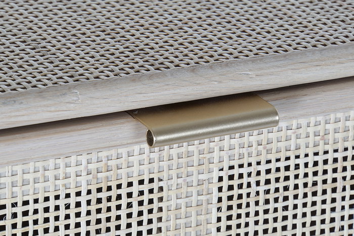 DKD Home Decor Cajonera Scandi Natural Dorado 5 Cajones 100.5 x 42 x 36.5 cm Paulownia/MDF