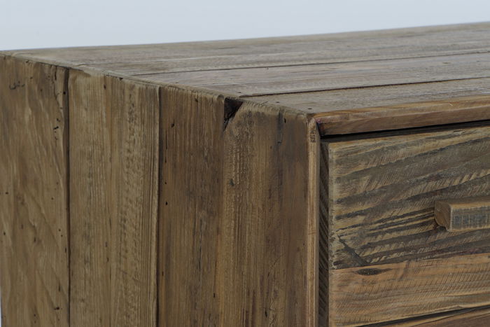 DKD Home Decor Mesa TV Alpino Chiara Pino Natural 180x48x65 cm 2 Cajones 4 Puertas