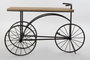 DKD Home Decor Consola Loft Negro Natural Metal Abeto 128 x 40 x 82 cm