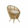 DKD Home Decor Sillón de Rattan y Algodón con Cojín Natural