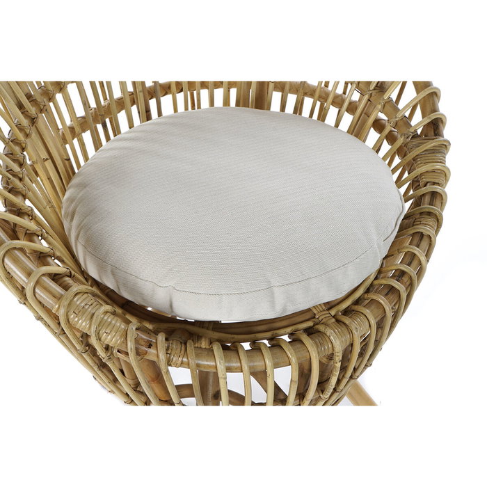 DKD Home Decor Sillón de Rattan y Algodón con Cojín Natural