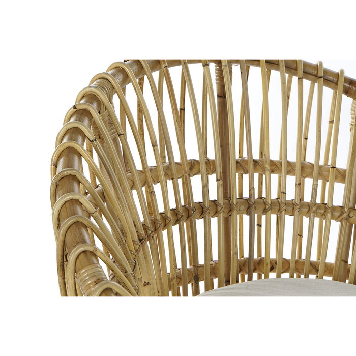DKD Home Decor Sillón de Rattan y Algodón con Cojín Natural
