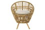 DKD Home Decor Sillón Balines Natural Blanco Ratan Algodón 76 x 65 x 85 cm Con Cojín