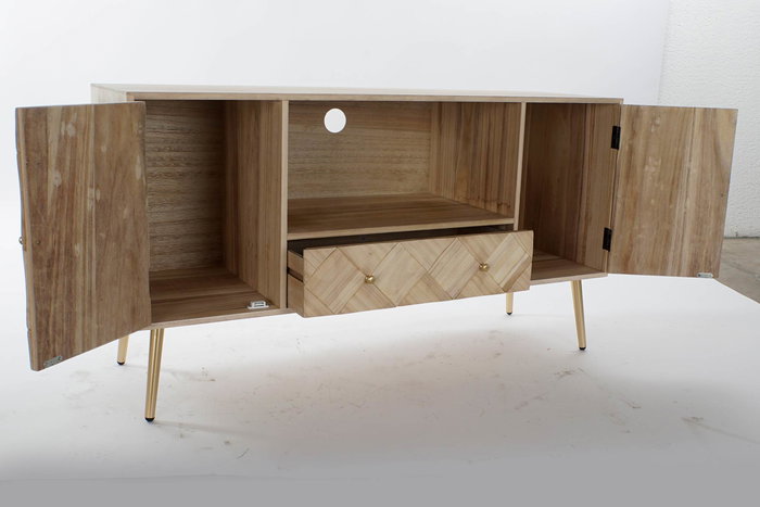 DKD Home Decor Mueble TV Moderno Marron Claro 118 x 40 x 65 cm