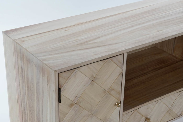DKD Home Decor Mueble TV Paulownia Pino 118x40x65 Natural