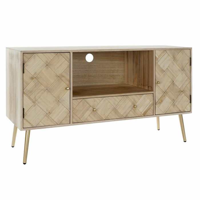 DKD Home Decor Mueble TV Paulownia Pino 118x40x65 Natural