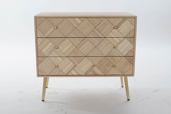 Comoda Moderno DKD Home Decor Marron Claro Dorado 37 x 65 x 72.5 cm