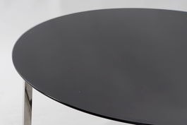 DKD Home Decor Mesa Centro Moderno Negro Acero Cristal Plateado 100x100x45 cm