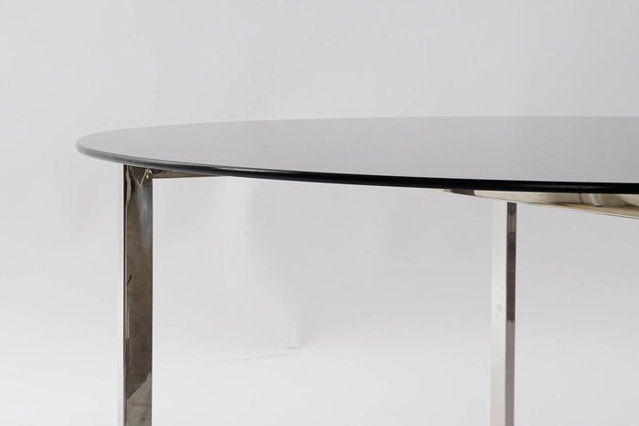 DKD Home Decor Mesa Centro Moderno Negro Acero Cristal Plateado 100x100x45 cm