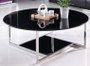 DKD Home Decor Mesa de Centro de Acero y Cristal Negro 100x100x45 cm