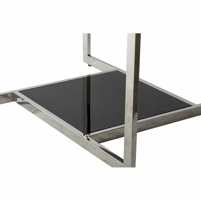 DKD Home Decor Mesa de Centro de Acero y Cristal Negro 100x100x45 cm