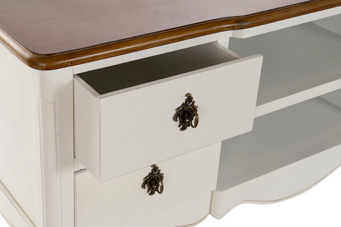 Mueble Tv Tradicional DKD Home Decor Blanco Marron 48 x 60 x 120 cm