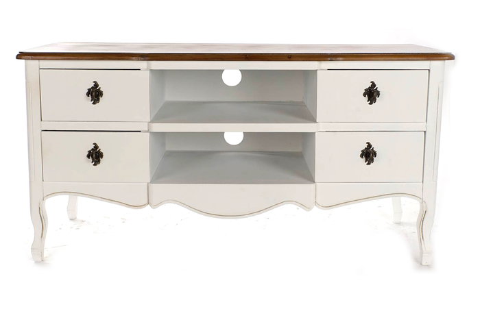 Mueble Tv Tradicional DKD Home Decor Blanco Marron 48 x 60 x 120 cm