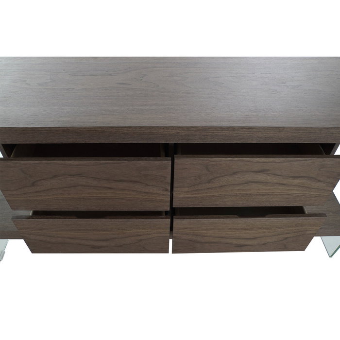 DKD Home Decor Buffet Cristal MDF 160x45x80 Nogal Marrón DKD Home Decor Buffet Cristal MDF 160x45x80 Nogal Marrón