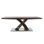 DKD Home Decor Mesa de Centro de Madera y Acero Marrón Oscuro 120x60x43,5 cm