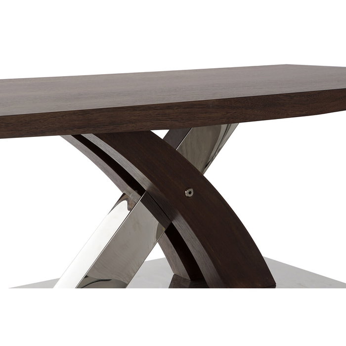 DKD Home Decor Mesa de Centro de Madera y Acero Marrón Oscuro 120x60x43,5 cm DKD Home Decor Mesa de Centro de Madera y Acero Marrón Oscuro 120x60x43,5 cm