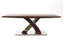 DKD Home Decor Mesa de Centro Moderna Madera y Acero Marron Oscuro Plateado 120 x 60 x 43.5 cm