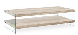 DKD Home Decor Mesa de Centro de Cristal Templado y MDF 130x65x35,5 cm
