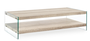 DKD Home Decor Mesa de Centro de Cristal Templado y MDF 130x65x35,5 cm