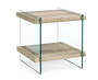DKD Home Decor Green house 21 Mesita de Noche Moderno Natural Transparente 50 x 49 x 50 cm
