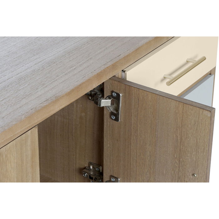 DKD Home Decor Mueble TV Paulownia y Metal 90x34x66,5 Gris