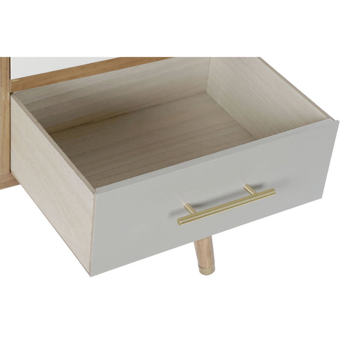 DKD Home Decor Mueble TV Paulownia y Metal 90x34x66,5 Gris