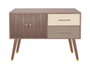 DKD Home Decor Mueble TV Paulownia y Metal 90x34x66,5 Gris