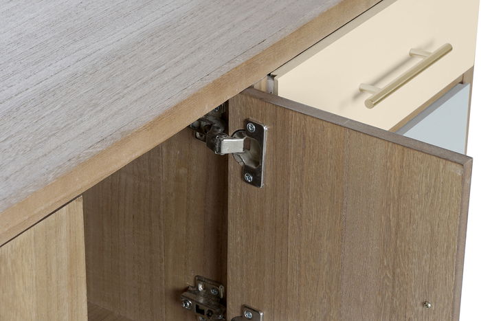 DKD Home Decor Mueble TV Glam Gris Crema 90 x 66.5 x 34 cm