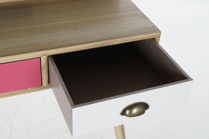 DKD Home Decor Escritorio Scandi Natural Blanco 120 x 50 x 98.5 cm