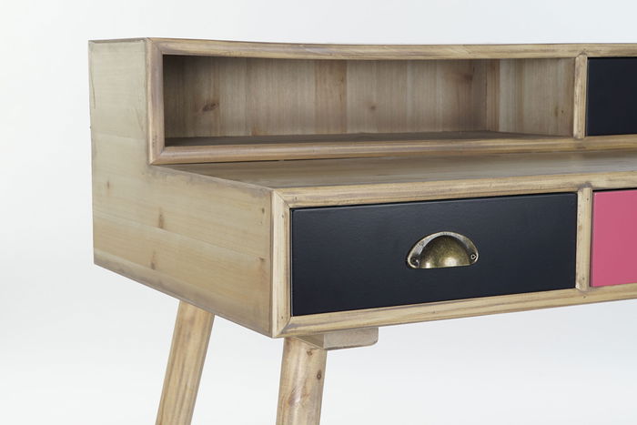 DKD Home Decor Escritorio Scandi Natural Blanco 120 x 50 x 98.5 cm