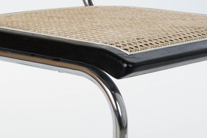 DKD Home Decor Silla Olmo y Ratán con Rejilla Negra DKD Home Decor Silla Olmo y Ratán con Rejilla Negra