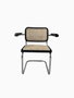 DKD Home Decor Silla Olmo y Ratán con Rejilla Negra
