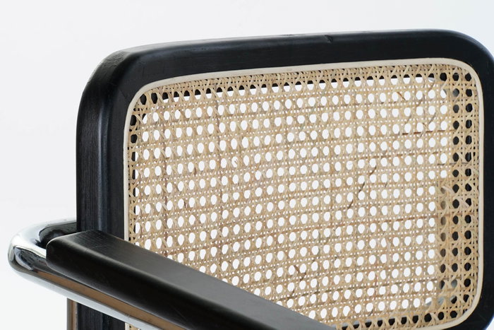 DKD Home Decor Silla Olmo y Ratán con Rejilla Negra DKD Home Decor Silla Olmo y Ratán con Rejilla Negra