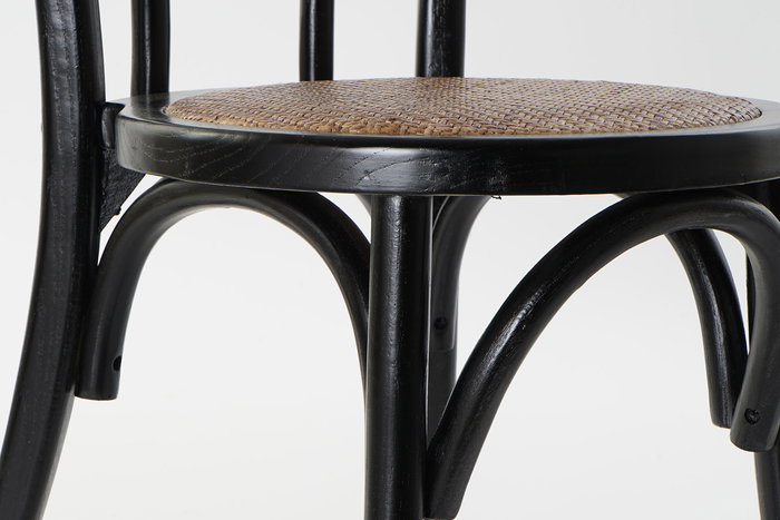 DKD Home Decor Silla Horeca DKD Vintage Fuyang 2 Negro Marron Olmo Ratan 43 x 44 x 89 cm