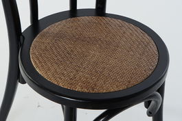 DKD Home Decor Silla Horeca DKD Vintage Fuyang 2 Negro Marron Olmo Ratan 43 x 44 x 89 cm