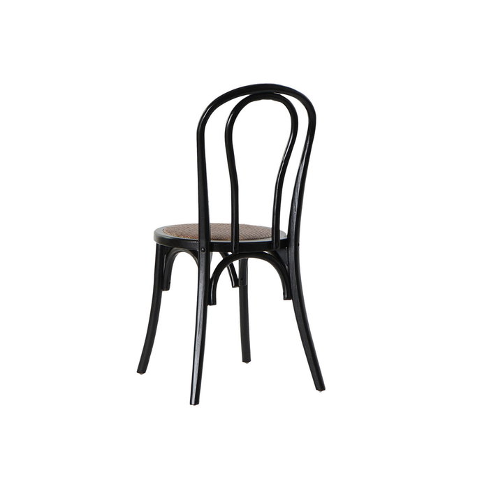 DKD Home Decor Silla Olmo y Ratán Apilable Negro