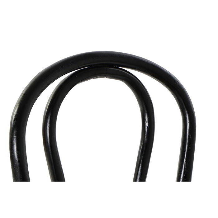 DKD Home Decor Silla Olmo y Ratán Apilable Negro