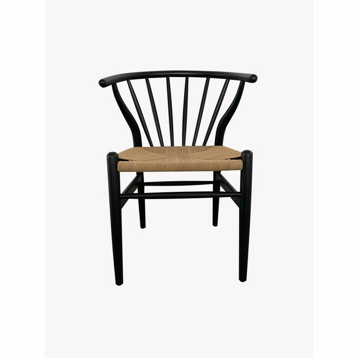 DKD Home Decor Silla Olmo Ratan Negra