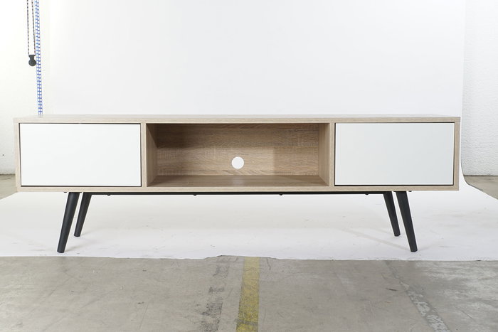 DKD Home Decor Mueble Tv Urban Blanco Natural 160 x 40 x 50 cm