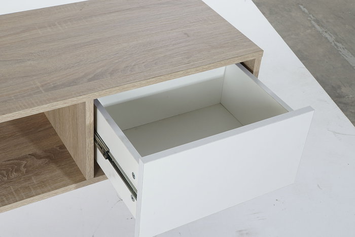 DKD Home Decor Mueble Tv Urban Blanco Natural 160 x 40 x 50 cm