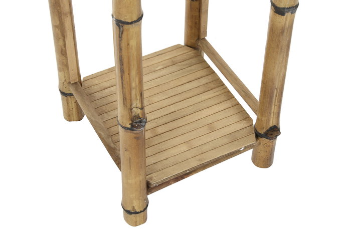 DKD Home Decor Mesita Auxiliar Balines Ratán Natural 36 x 36 x 85 cm