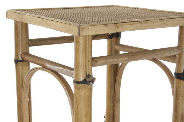 DKD Home Decor Mesita Auxiliar Balines Ratán Natural 36 x 36 x 85 cm
