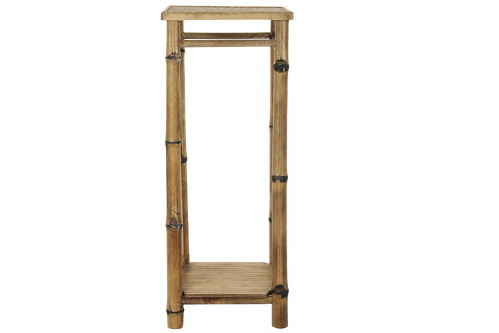 DKD Home Decor Mesita Auxiliar Balines Ratán Natural 36 x 36 x 85 cm