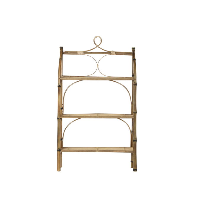 DKD Home Decor Estantería de Pared de Ratán y Bambú con 3 Estantes