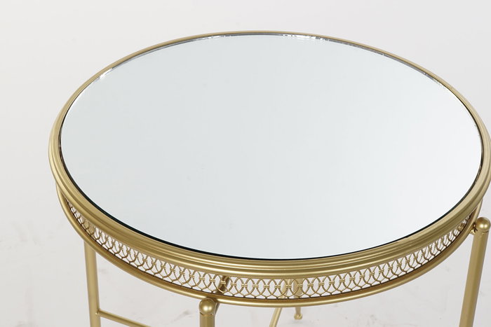 DKD Home Decor Mesita Auxiliar Árabe Dorado